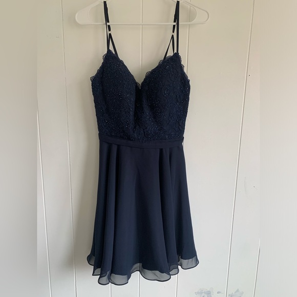 Alyce Paris Sty 3833 Dark Blue Midnight Formal Dress NWT Size 6 Homecoming Prom - Picture 2 of 8